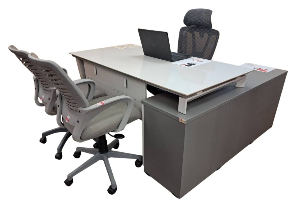 L Shaped Executive Table with Marble Top DF - 503 - Image 2