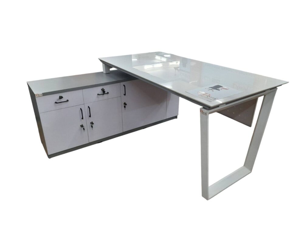 L Shaped Executive Table with Marble Top DF - 503 - Image 3