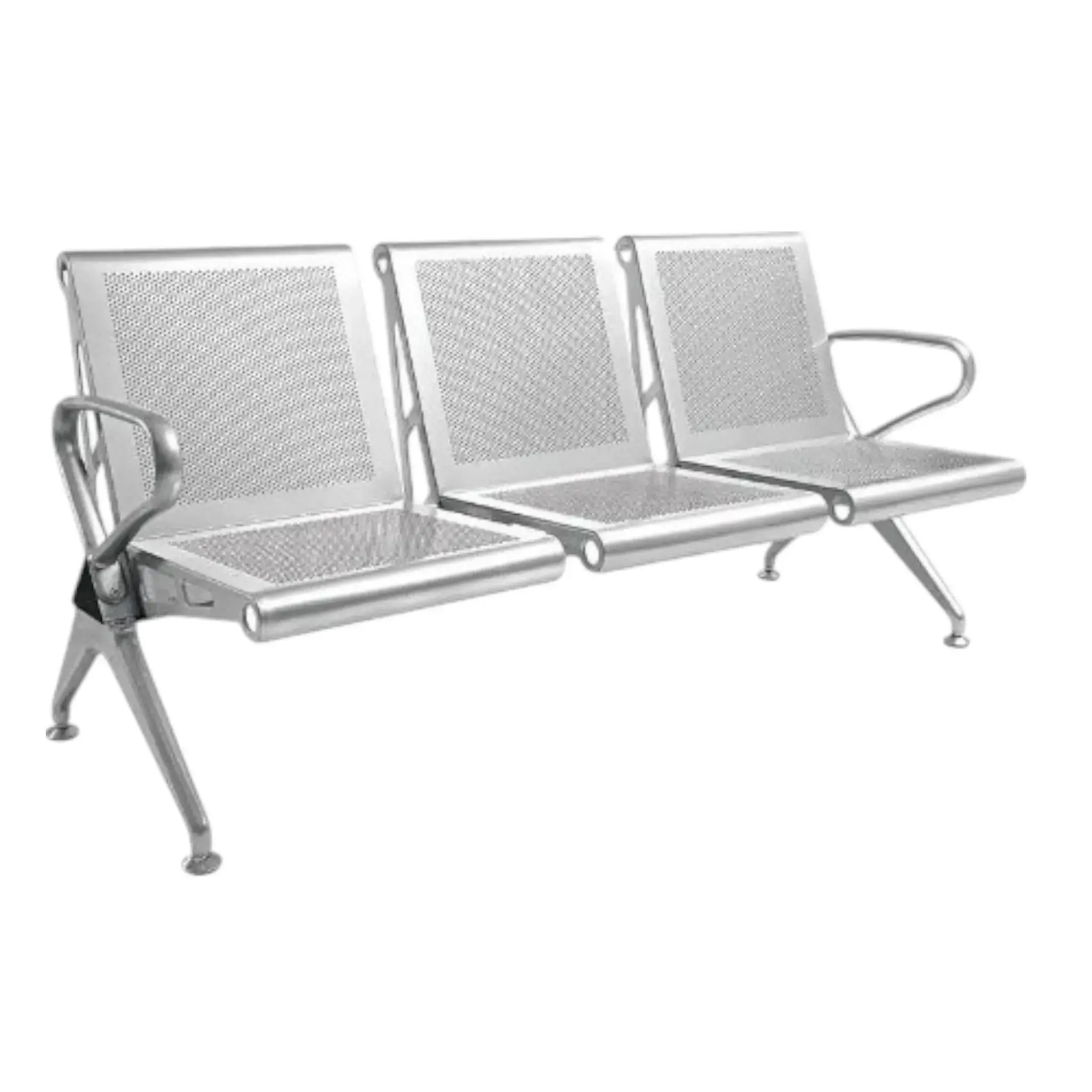 "Side view of three seater airport seating."