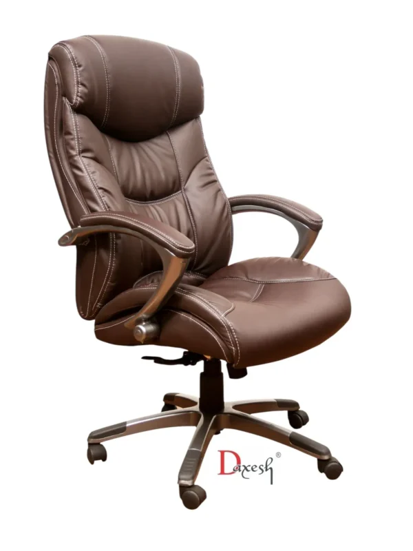 "Side view of Brown Boss chair."