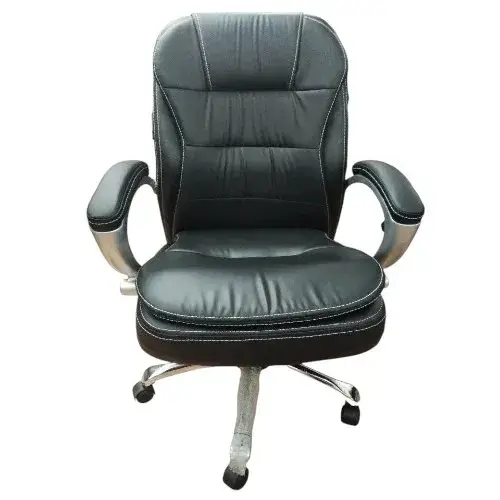 "Front view of double cushion office chair."