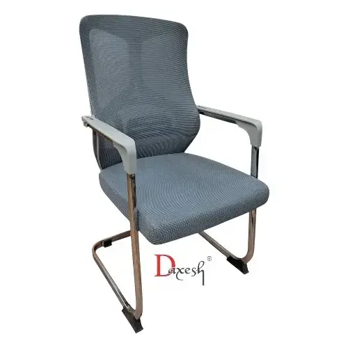 "Front view of Grey Fixed Chair."