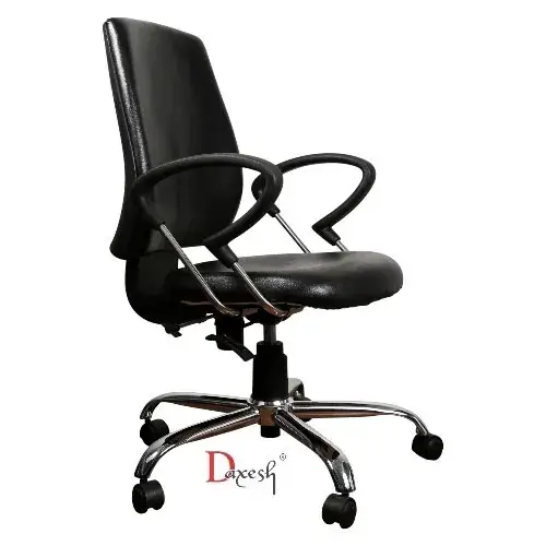 "Side view of Workstation chair in Leather."