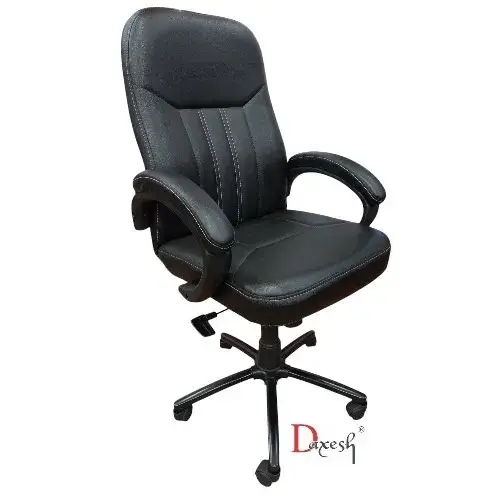 "Side view of leatherette office chair