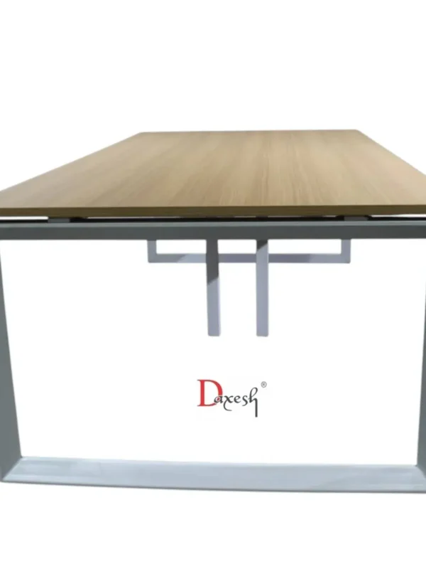 "Side view of Triangular metal leg."