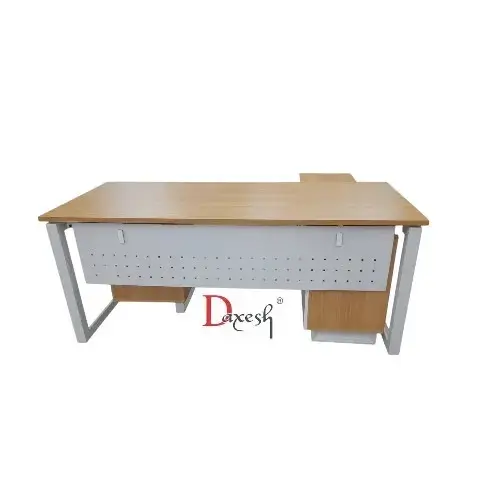 "Front view of modular office desk."