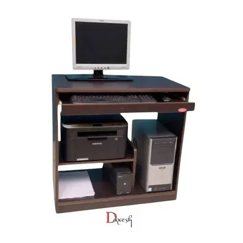 "Front view of small computer desk."