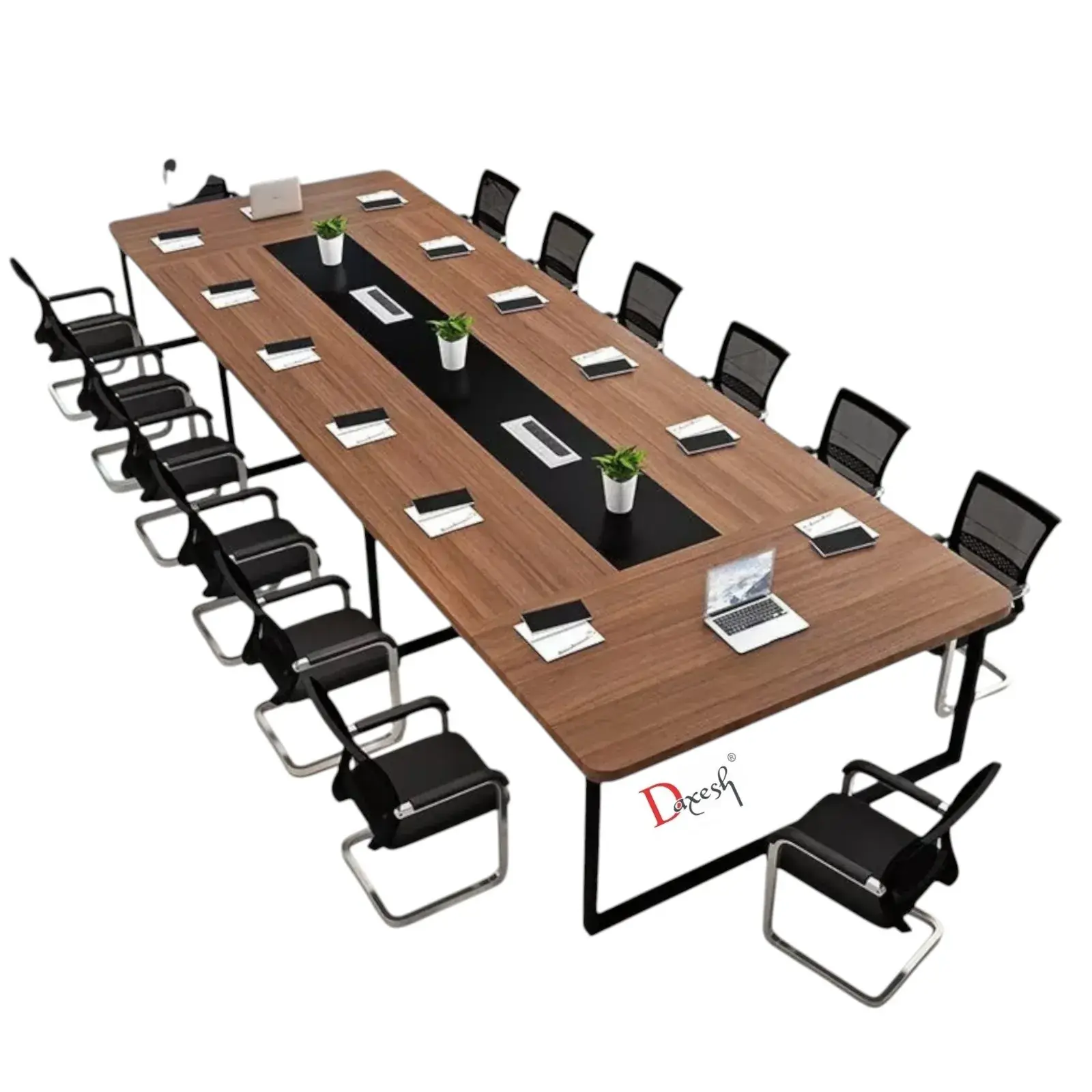 "Arial view of conference table."